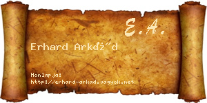 Erhard Arkád névjegykártya